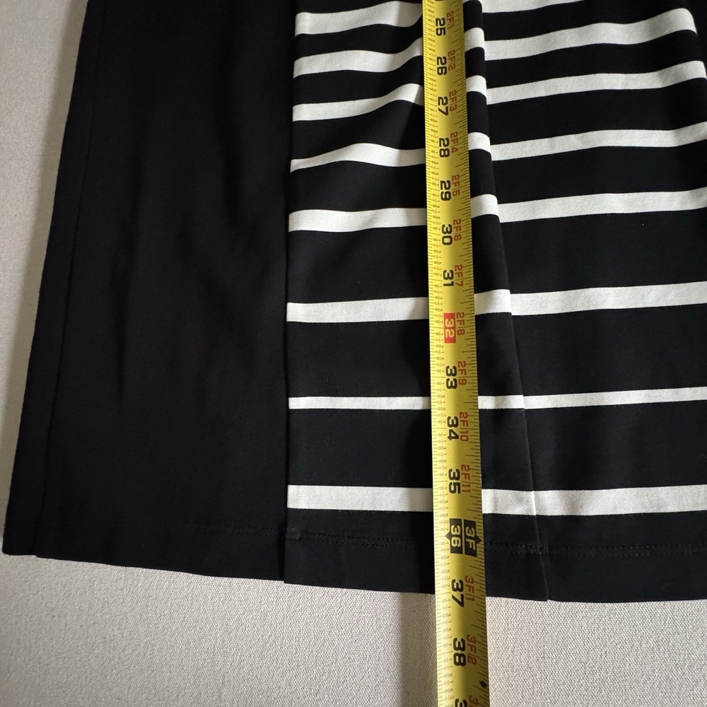 J. McLaughlin Black/White Striped Sleeveless Ponte Sheath Dress Size Small Zip - Picture 10 of 13